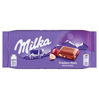Milka Mazsolás-Mogyorós csokoládé 100g /22/