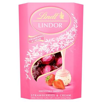 Lindt Lindor Eper fehércsokoládé golyók 200g