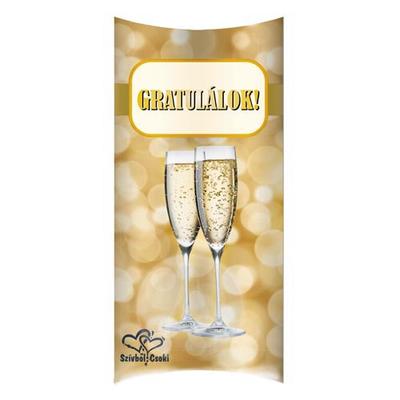 Szívből Csoki Táblás Gratulálok Pezsgős Pohár 90g 