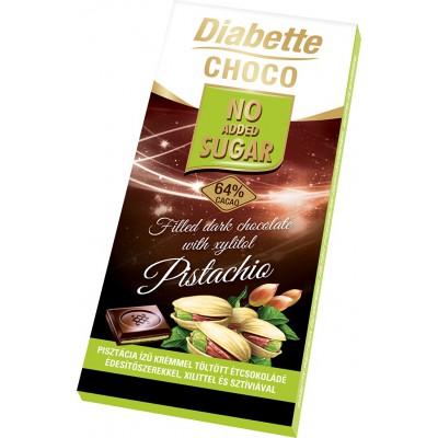 Diabette Nas pisztácia ízű krémmel töltött étcsokoládé 80g /10/